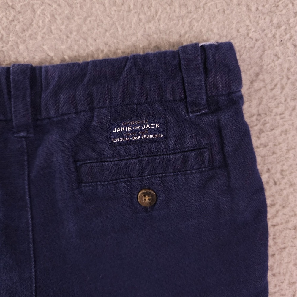 Janie and Jack Red White and You Shorts Boys 2T Navy Blue Linen Blend Chino - Picture 10 of 11